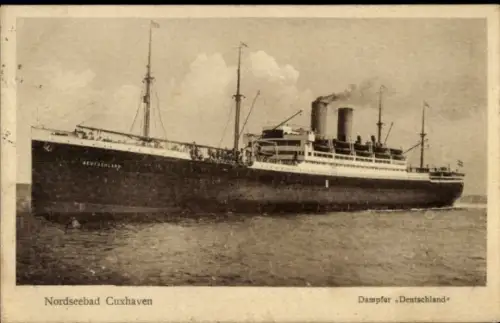 Ak Nordseebad Cuxhaven, HAPAG Dampfer Deutschland, Passagierschiff