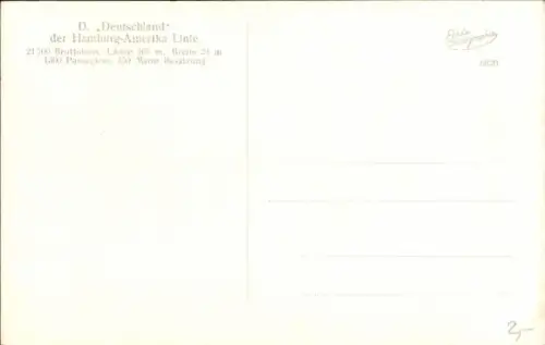 Ak Dampfschiff Deutschland, HAPAG