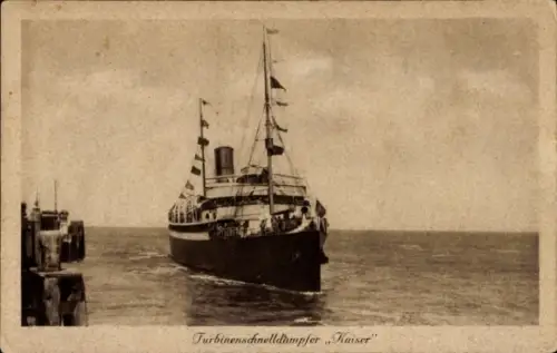 Ak HAPAG Turbinschnelldampfer Kaiser, Passagierschiff