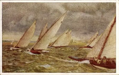 Künstler Ak Liedtke, Alfred, Segelregatta in der Ostsee