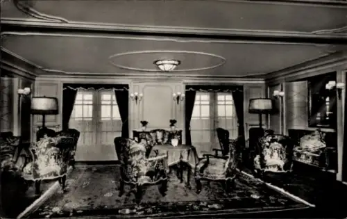 Ak Dampfschiff New York, HAPAG, Damenzimmer 1. Klasse, Innenansicht