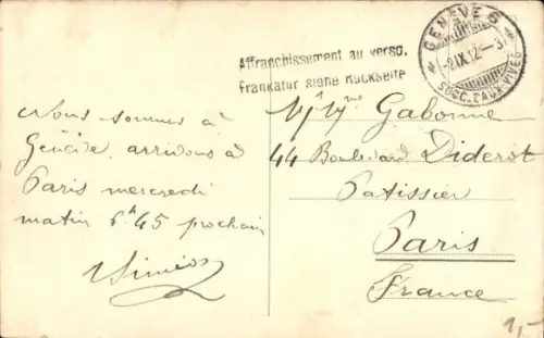 CPA Genève Suisse, Port et le Mont-Blanc