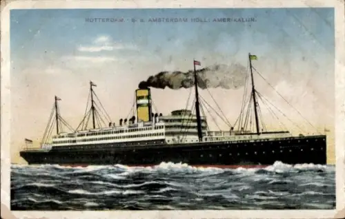 Ak Passagierdampfer SS Amsterdam, Holland Amerika Lijn