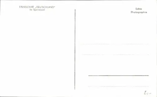 Ak Fährschiff Deutschland, Speisesaal