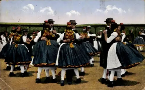 Ak Tanzende Frauen und Männer in Tracht, Original Schwälmer Tanz