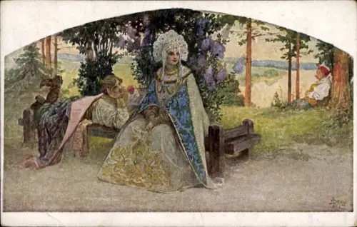 Künstler Ak Solomko, S., Der Schmeichler, Le flatteur