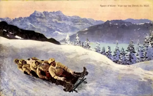 Ak Sport d'hiver, Vue sur les Dents du Midi
