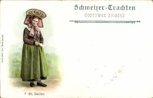 Ak Sankt Gallen Stadt Schweiz, Schweizer-Trachten