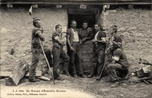 Ak Un Groupe d'Armaillis Suisses, Schweizer Tracht