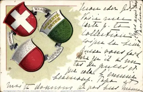 Wappen Litho Schweiz, Lausanne Waadt