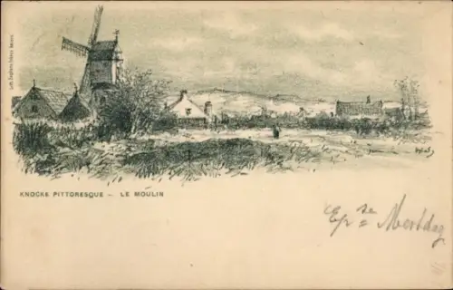 Künstler Ak Knokke Knocke Westflandern, Windmühle