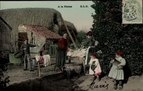 Ak Frankreich, auf dem Bauernhof