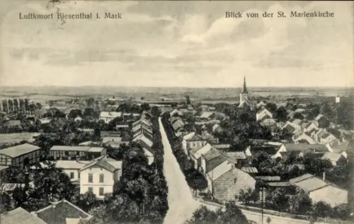 Ak Biesenthal in der Mark, Luftkurort Biesenthal i. Mark, Blick von der St. Marienkirche, Landsch