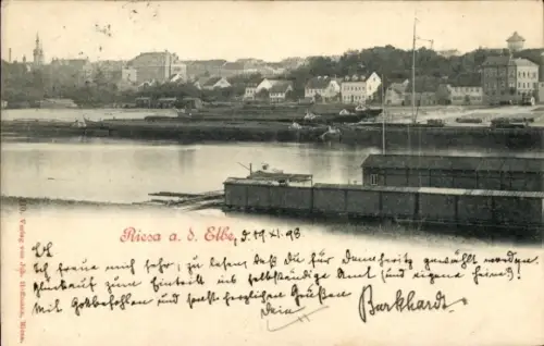 Ak Riesa an der Elbe Sachsen, Teilansicht