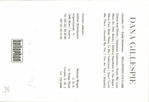 Ak Sängerin Dana Gillespie, Portrait, Autogramm