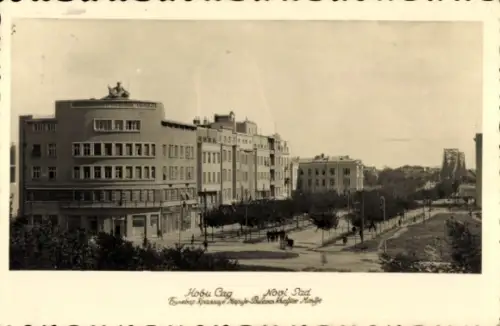 Ak Novi Sad Újvidék Neusatz Serbien,  Bulevar, Gebäude, Straßenansicht, Bäume