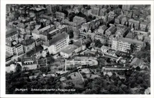 Ak Stuttgart am Neckar, Weißenhofsiedlung, Höhenrestaurant Schönblick, Neues Bauen, Luftaufnahme 