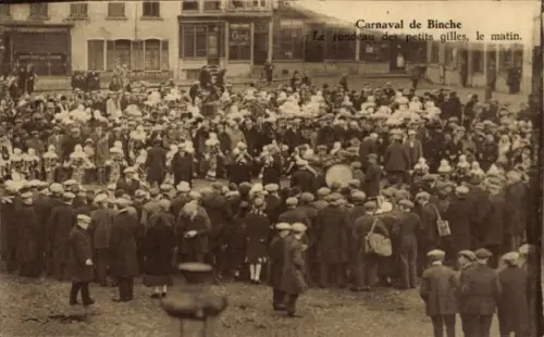 CPA Binche Wallonie Hainaut, Carnaval, Le rondeau des petits gilles, le matin