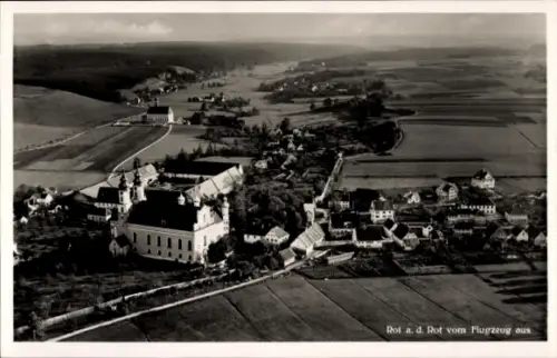 Ak Rot an der Rot, Fliegeraufnahme, Kloster