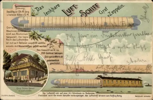 Litho Lenkbares Luftschiff von Graf Zeppelin