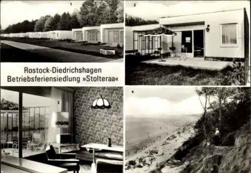 Ak Ostseebad Diedrichshagen Rostock, Betriebsferiensiedlung Stolteraa, Terrasse