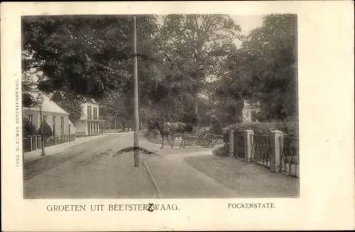 Ak Beetsterzwaag Friesland Niederlande, Fockenstate, Pferdekutsche