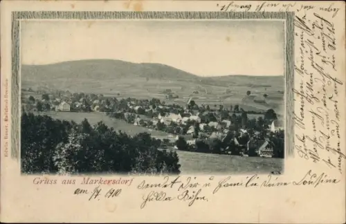 Ak Markersdorf Markocice Bogatynia Reichenau in Sachsen Niederschlesien, Panorama