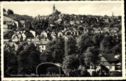 Ak Oberschlema im Erzgebirge, Blick nach Schneeberg
