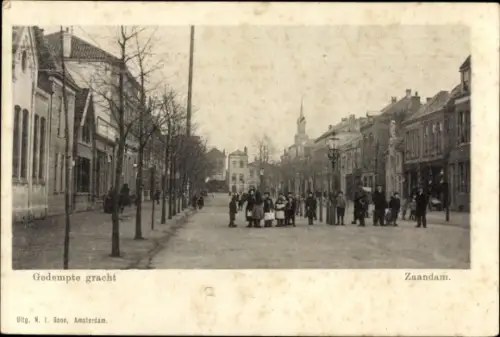 Ak Zaandam Zaanstad Nordholland, Gedempte gracht, Straßenpartie