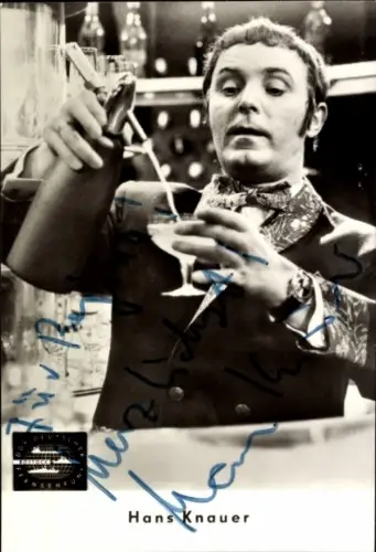 Autogrammkarte Entertainer Hans Knauer, Portrait, Autogramm