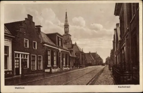 Ak Makkum Friesland Niederlande, Kerkstraat