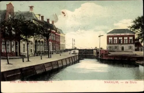 Ak Makkum Friesland Niederlande, de Sluis