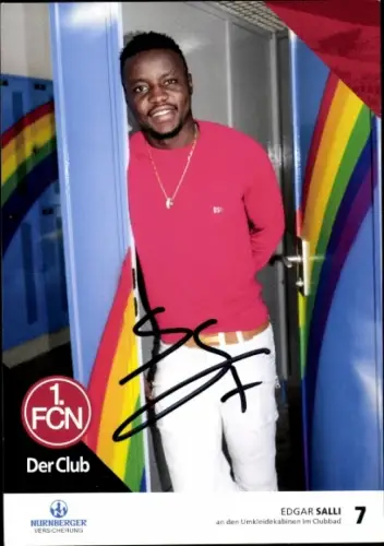 Autogrammkarte Fußballer Edgar Salli, 1. FC Nürnberg, Autogramm