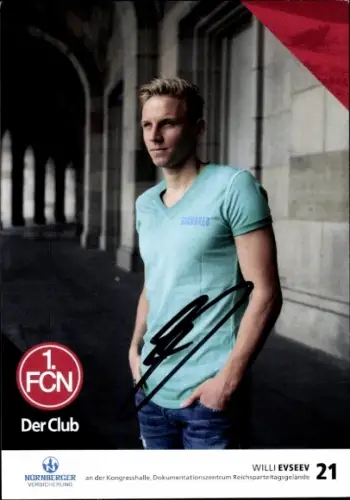 Autogrammkarte Fußballer Willi Evseev, 1. FC Nürnberg, Autogramm