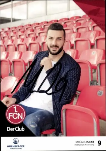 Autogrammkarte Fußballer Mikael Ishak, 1. FC Nürnberg, Autogramm