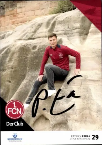 Autogrammkarte Fußballer Patrick Erras, 1. FC Nürnberg, Autogramm