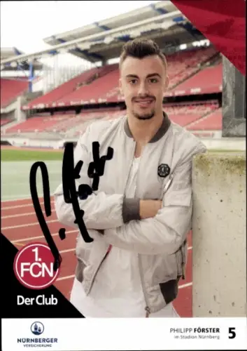 Autogrammkarte Fußballer Philipp Förster, 1. FC Nürnberg, Autogramm