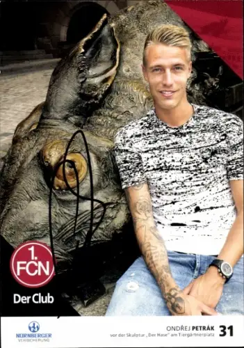 Autogrammkarte Fußballer Ondréj Petrák, 1. FC Nürnberg, Autogramm