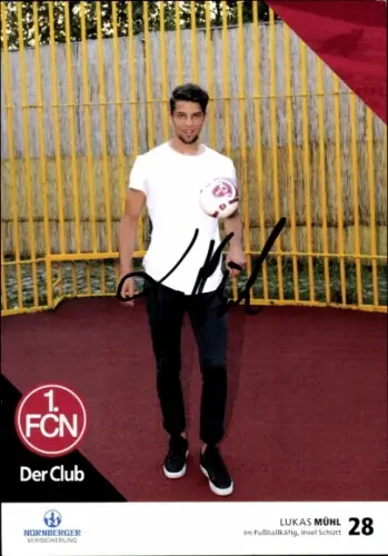 Autogrammkarte Fußballer Lukas Mühl, 1. FC Nürnberg, Autogramm