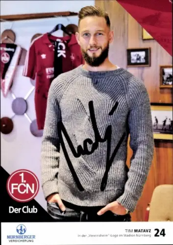 Autogrammkarte Fußballer Tim Matavz, 1. FC Nürnberg, Autogramm