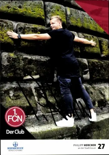 Autogrammkarte Fußballer Philipp Hercher, 1. FC Nürnberg, Autogramm