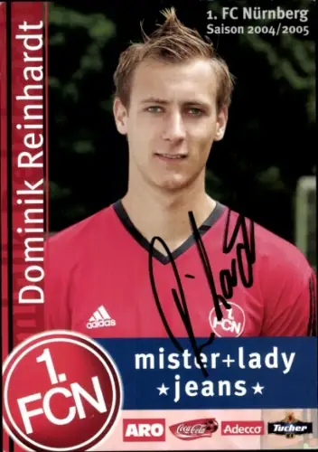 Autogrammkarte Fußballer Dominik Reinhardt, 1. FC Nürnberg, Autogramm