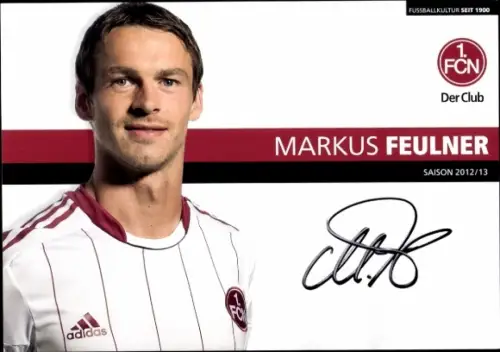 Autogrammkarte Fußballer Markus Feulner, 1. FC Nürnberg, Autogramm