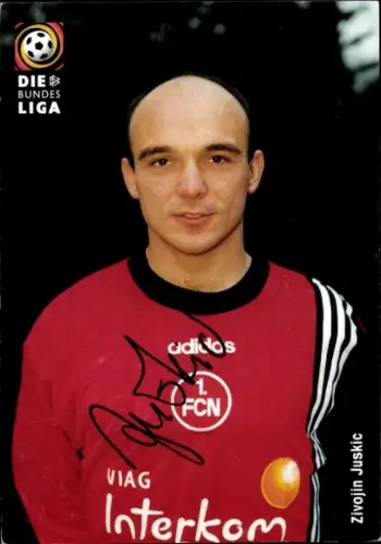 Autogrammkarte Fußballer Zivojin Juskic, 1. FC Nürnberg, Autogramm