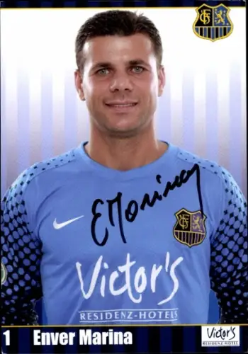 Autogrammkarte Fußballer Enver Marina, 1. FC Saarbrücken, Autogramm