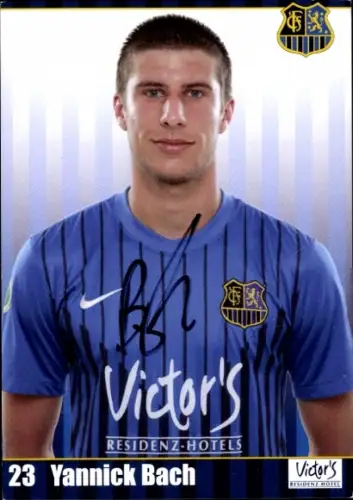 Autogrammkarte Fußballer Yannick Bach, 1. FC Saarbrücken, Autogramm