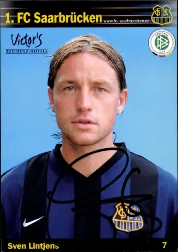Autogrammkarte Fußballer Sven Lintjens, 1. FC Saarbrücken, Autogramm