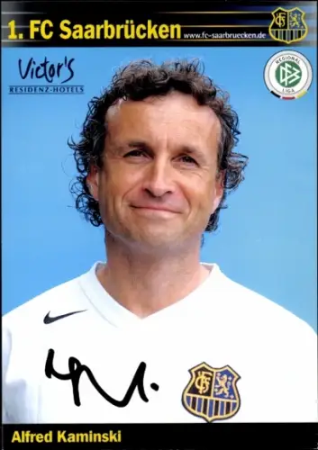 Autogrammkarte Co Trainer Alfred Kaminski, 1. FC Saarbrücken, Autogramm