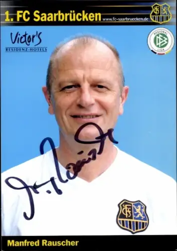 Autogrammkarte Co Trainer Manfred Rauscher, 1. FC Saarbrücken, Autogramm