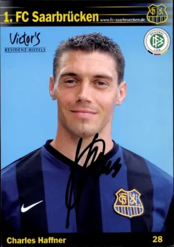 Autogrammkarte Fußballer Charles Haffner, 1. FC Saarbrücken, Autogramm